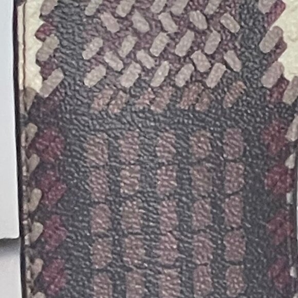 Coach ID Card Case Wallet Plaid Brown Bifold Slim Canvas CN412 Mens - Picture 6 of 6